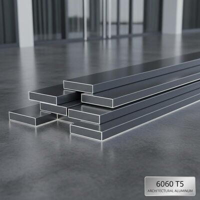 Barra plana de alumínio de grau arquitetônico 6060 T5 com acabamento de anodização superior para caixilhos de portas de janelas e paredes de cortina