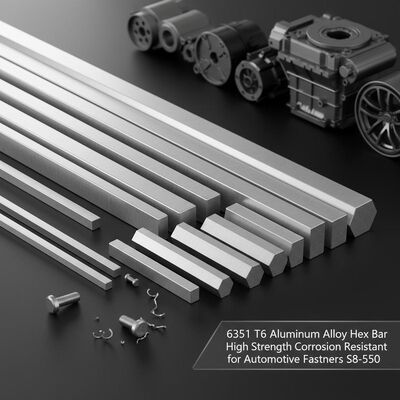 6351 T6 Barras hexadecimais de liga de alumínio resistentes à corrosão de alta resistência para fixações automotivas S8-S50