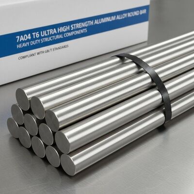 7A04 T6 Barra redonda de liga de alumínio de ultra-alta resistência para componentes estruturais pesados, conforme com as normas GB/T
