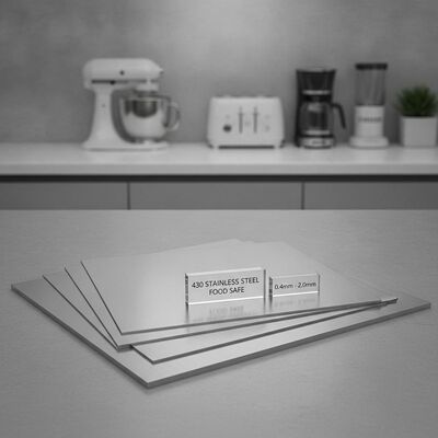 Produtos alimentares seguros 430 chapa de aço inoxidável laminada a frio 0,4 mm - 2,0 mm para aparelhos de cozinha