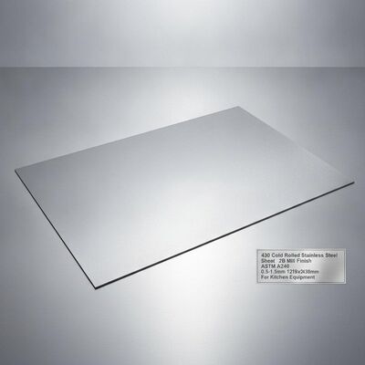 430 Chapa de aço inoxidável com acabamento de moagem 2B 0,5-1,5 mm Espessura e 1219x2438 mm Tamanho para equipamentos de cozinha
