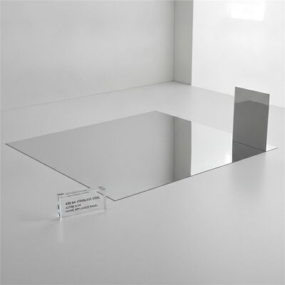 430 BA Chapa de aço inoxidável com acabamento BA 0,3-1,0 mm Espessura e 1000x2000 mm Tamanho para painéis de eletrodomésticos