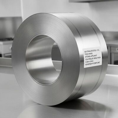 430 bobina de aço inoxidável de qualidade alimentar compatível com a ROHS REACH 0.3mm-3.0mm espessura 2B BA acabamento para aparelhos de cozinha