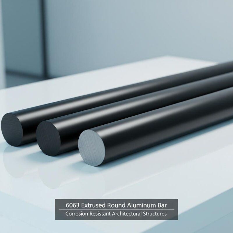 6063 Acessórios de barras redondas de alumínio de superfície anodizada extrudida para estruturas arquitetônicas resistentes à corrosão