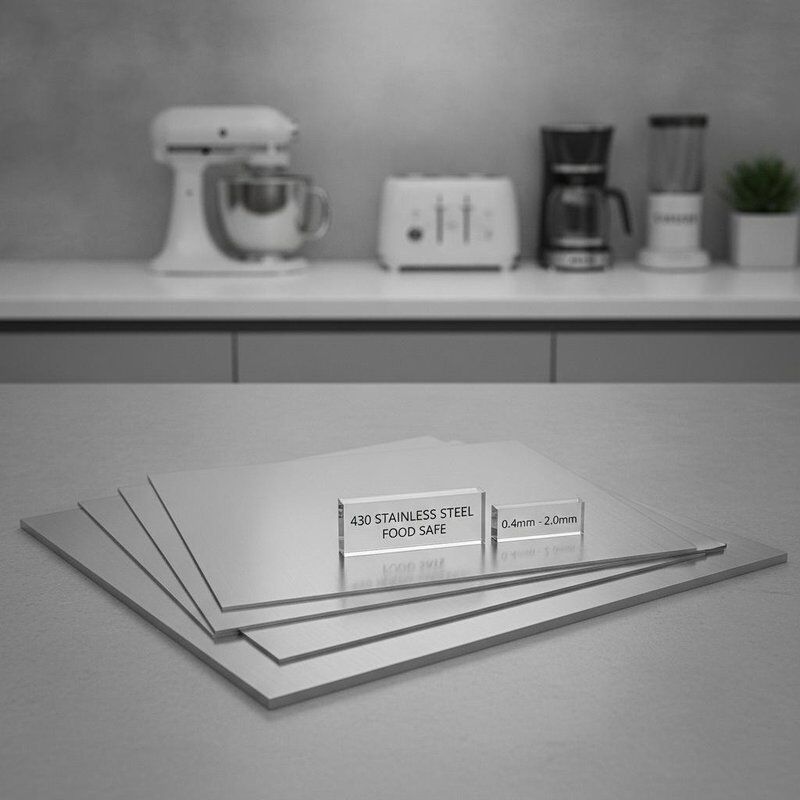 Produtos alimentares seguros 430 chapa de aço inoxidável laminada a frio 0,4 mm - 2,0 mm para aparelhos de cozinha