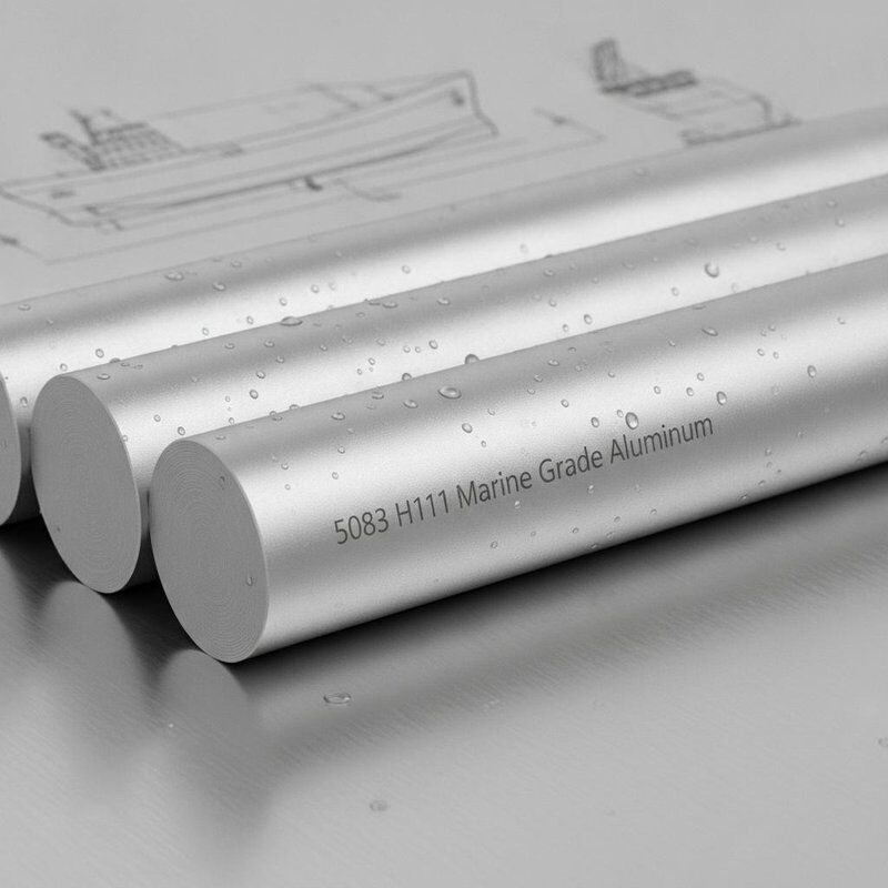 5083 H111 Material de barras de alumínio redondo resistente à corrosão por água salgada, de qualidade marinha, para construção naval