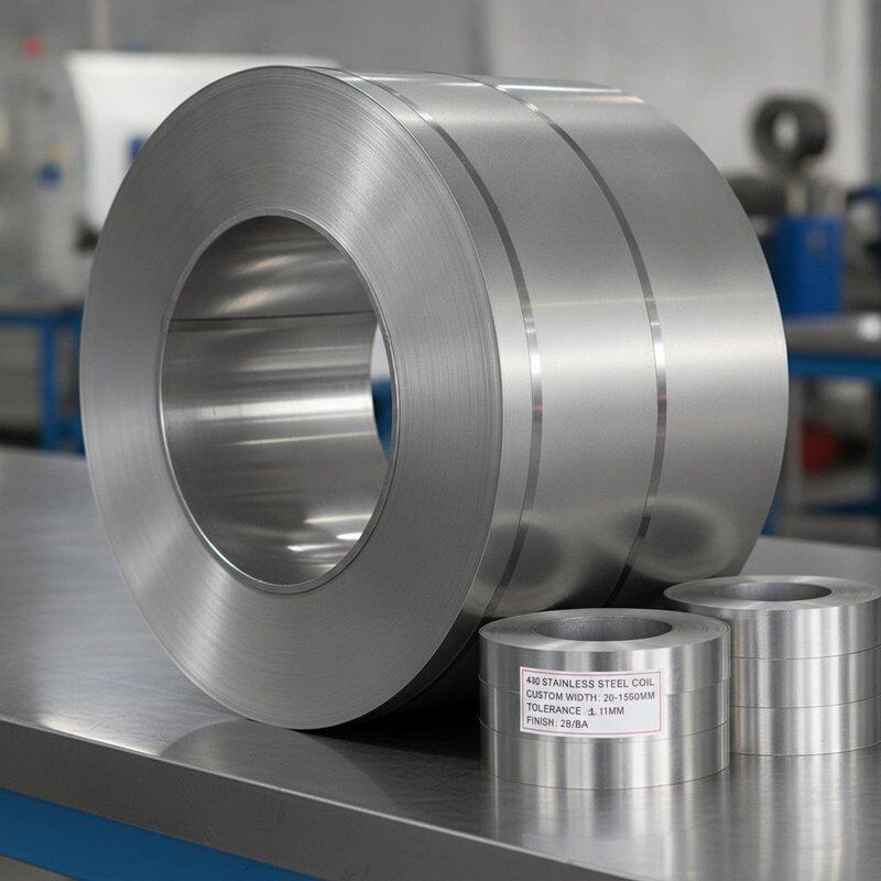 Bobina de Aço Inoxidável 430 com Largura Personalizada de 20mm-1500mm, Tolerância de ±0.05mm e Borda de Corte sem Rebarbas
